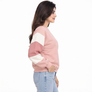 เสื้อสเวตเชิ้ตผู้หญิง ผ้าฝ้ายระบายอากาศดี ทรงสวยสบาย คอริบ แขนจั๊มพ์ ตะเข็บทนทาน ออกแบบตามแบบ OEM - Product Image 2