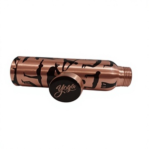 Copper Yoga Design Vacuum Insulated Water Bottle With Lid Modern Travel Tumbler BPA Free Premium Quality Copper Bottle For Sale - Product Image 4