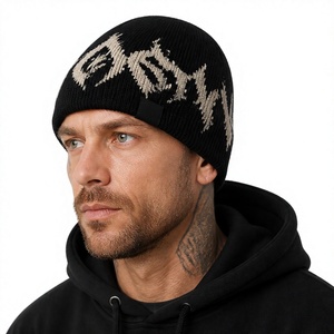 Bonnet en tricot jacquard personnalisé avec logo, chaud pour l'hiver, style streetwear, option patch tissé ou brodé, collection 2026 - Product Image 2