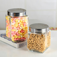 Bocaux en verre sodocalcique avec couvercle hermétique, grands, transparents et brillants, pour cuisine et garde-manger, pour lait en poudre, cornichons, céréales et grains