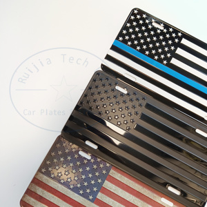 Plaques <span class=keywords><strong>d</strong></span>'<span class=keywords><strong>immatriculation</strong></span> de voiture en aluminium 3D embossées, style vintage, drapeau américain USA, pour la <span class=keywords><strong>d</strong></span>écoration des véhicules - Product Image 4