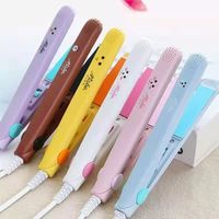 बाल Straightener फ्लैट लोहे 1 में 2 मिनी बैंग्स बाल Straightener सौंदर्य फ्लैट लोहे हीटिंग Curler सिरेमिक टूमलाइन प्लेट