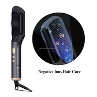 Cepillo Eléctrico Alisador de Cabello con Pantalla LCD de Temperatura, Cerdas Resistentes al Calor, Cepillo para Uso en Salón y Hogar, Peine para Aceites Esenciales