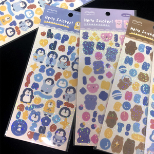 Adesivi Personalizzati Coreani Scintillanti Kawaii, Fogli di Adesivi in Vinile con Effetto Arcobaleno Glitterato, Stampa Kiss Cut per Bambini - Product Image 3