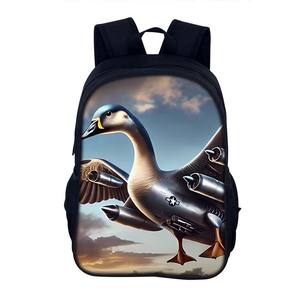 Mochila Impermeable con Diseño de Dibujos Animados, Cinturón con Cojín de Aire, Cierre de Cremallera, Diseño de Cuero de Cerebro Estampado a la Moda, Poliéster Oxford Unisex de 16 Pulgadas - Product Image 2