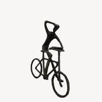 Statue de cycliste moderne en fonte, figurine homme en métal, sculpture d'art rustique, décoration de table de salon, cadeau fait main