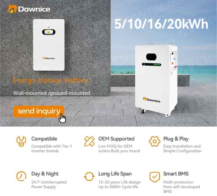 Dawnice All in One Inverter Battery 51.2V 280Ah 300ah 15KWh 100Ah 200Ah ...
