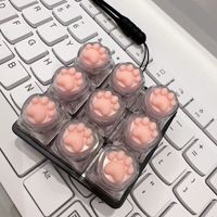 Clavier personnalisé à 9 touches, jouet anti-stress, design de dessin animé imprimé UV, porte-clés avec lumière LED