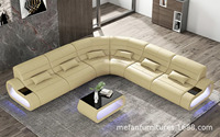 Canapé sectionnel de luxe moderne au design italien en cuir véritable avec LED, ensemble canapé-lit gonflable pour salon, hôtel, villa, personnalisable