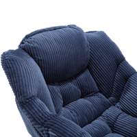 Fauteuil de relaxation moderne en acier avec ottoman, idéal pour les petits espaces, pour la lecture et la détente, avec repose-pieds – Meilleure vente