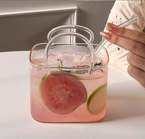 <span class=keywords><strong>Vaso</strong></span> de Vidrio de Borosilicato con Diseño de Bolso, para Jugo, Café, Decoración para el Hogar, Fiestas y Cocina - Product Image 2