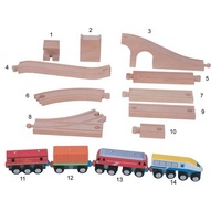 Pasokan pabrik Kayu Jalur Kereta Api Set Kayu Track Kereta Komponen