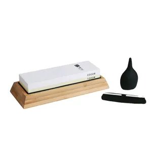 Afilador de Base de bambú antideslizante, Kit de piedra de afilado de grano 1000/6000, guía angular, piedra de aplanamiento, relleno de agua - Product Image 1