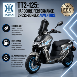 Nouveau design Scooter à essence 125cc 4 temps refroidi par air EFI Cyclomoteur EURO 5 Frein à disque avant et arrière Moto de banlieue pour adulte - Product Image 1