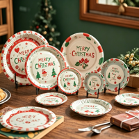 48 Assiettes en papier classiques Joyeux Anniversaire 7 pouces à pois colorés jetables pour garçons et filles, fournitures et décorations de fête d'anniversaire