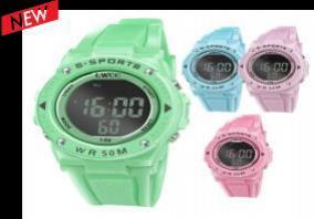 Orologio digitale sportivo S Sports 38mm WR 50M Cinturino in silicone stile sportivo unisex - Product Image 1