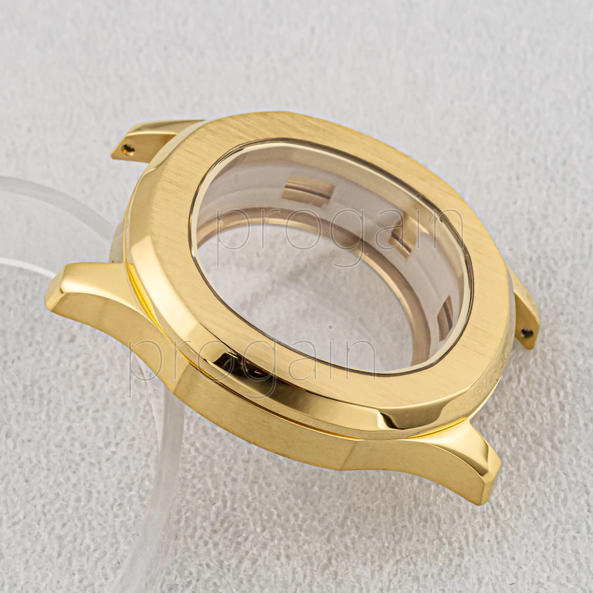 Reloj personalizado dorado de 42mm para hombre, piezas de caja de reloj para movimiento NH36 NH35, acero inoxidable 316L sólido, 10 ATM, resistente al agua, esfera NH35