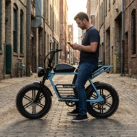 Vélo électrique Fat Tire 48V avec transmission à 7 vitesses, E-bike Scrambler pour les déplacements urbains et hors route