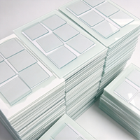 Sous-verres en verre trempé de conception classique carrée faits à la main, sous-verres en verre transparent écologiques