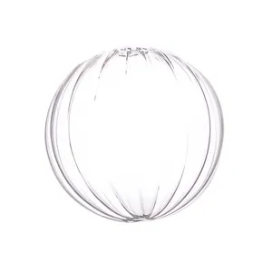 China Lampshade Supplier Clear Hanging Ribbed Glass Globe Pendant Lamp Shade for Light Fixture Replacement