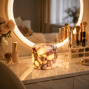 Retro Pink Green Natural Marble <b>Oil</b> <b>Lamp</b> Rechargeable Touch Portable <b>Antique</b> bar Counter Dining Table Bedroom Desktop Decoration - Product Image 3