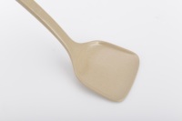 Spatule à alvéoles classique en fibre de coque de riz à long manche, pour retourner les aliments, compatible antiadhésif, pour casseroles et woks, écologique