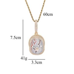 Collar con Colgante de <span class=keywords><strong>Chucky</strong></span> para Mujer para Halloween, Joyería de Hip Hop en Latón con Baño de Oro <span class=keywords><strong>Real</strong></span> y Circonitas Brillantes - Product Image 3