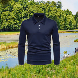 T-shirts à col roulé en coton 100% uni 240 g/m² coupe classique S-5XL manches longues style décontracté teinture unie logo OEM vierge vente en gros - Product Image 2