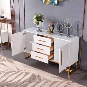 Barato lujo sala de estar blanco madera tablero lateral gabinete almacenamiento hogar muebles comedor madera Mdf moderno aparador - Product Image 2