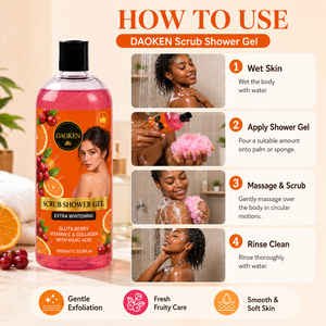 Approvisionnement direct usine, Gel de bain éclaircissant à la rose et au rétinol noir 1000 ml, Gel de bain corporel hydratant en profondeur et éclaircissant à la nicotinamide - Product Image 5