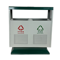 Poubelles en tôle d'acier galvanisé de haute qualité, achat en gros, poubelle rectangulaire de classification pour parcs, pour écoles