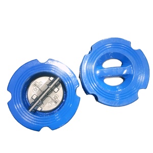 Đĩa cửa <span class=keywords><strong>Wafer</strong></span> kiểm tra van nhà máy gang DN80 không trở lại van đôi thép không gỉ nước màu xanh TWS kép tấm kiểm tra van - Product Image 2