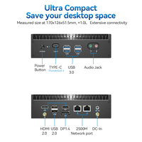 Mini PC Intel de 13e génération Core i3 i5 i7 DDR4 Win11 avec ordinateur de bureau sans ventilateur Thunderbolt4 HD DP pour les joueurs