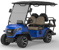 Voiturette de golf personnalisée bleue, grise, rouge, blanche, noire, multicolores, 4 places, châssis bas, pour communauté résidentielle