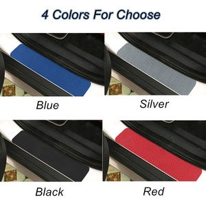4 pièces Film de protection de seuil de <span class=keywords><strong>porte</strong></span> de voiture Anti-rayures Anti-coup de pied Film de protection autocollants universels 3D en fibre de carbone Autocollants de seuil de voiture - Product Image 2