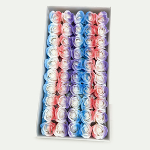 Jabón de <span class=keywords><strong>cabeza</strong></span> de flor grande de tres capas hecho a mano, rosa, Material grueso, efecto de salpicaduras de agua para Navidad, decoración del Día de San Valentín - Product Image 4