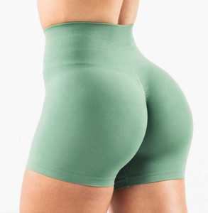 <span class=keywords><strong>Mallas</strong></span> cortas sin costuras Pantalones cortos para correr para <span class=keywords><strong>mujer</strong></span> Pantalones cortos de Yoga de cintura alta azul francés - Product Image 5