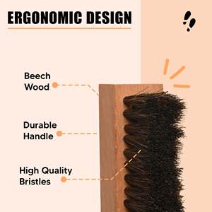 Hand Made Natural Horse Hair Shoe Brush Premium Wooden Handle for Polishing Buffing Shining Leather Shoes <b>Boots</b> Loafers Formal - Product Image 5