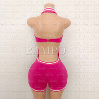 Ensemble 2 pièces personnalisé avec logo pour femme : Gilet polo, pantalon et mini-jupe, Combinaison de sport léopard pour femme, Combinaison de club, de gym et de sport pour femme