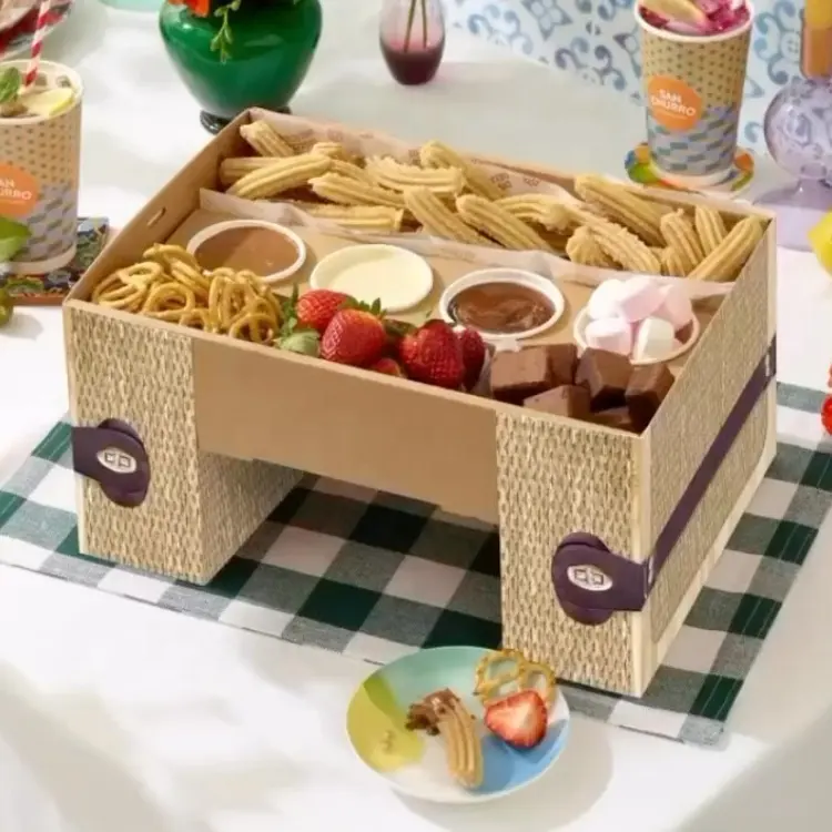 Caja de embalaje de alimentos de papel desechable personalizada, cajas recicladas grandes para llevar comida con su logotipo
