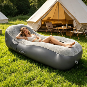 <b>Inflatable</b> Lazy <b>Sofa</b> Outdoor Beach Air Lounge Chair Portable Sleeping Bed Composite Fabric Mattress - Product Image 2