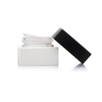 Pot en verre carré de 120ml avec couvercle Pot de baume cosmétique pour les lèvres Blush Crème pour les yeux Fond épais Pots carrés en verre de 4oz avec couvercles