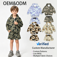 Ensemble 2 pièces camouflage pour tout-petits garçons : Sweat-shirt à manches longues et col montant semi-zippé et short décontracté – Vente en gros