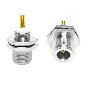 Connecteur coaxial RF électrique à broche filetée M4 de type N femelle pour cloison arrière 12.5mm