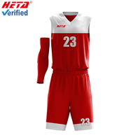 Maillots de basket-ball de haute qualité, derniers modèles, design européen personnalisé, maillot de basket-ball noir et rouge pas cher