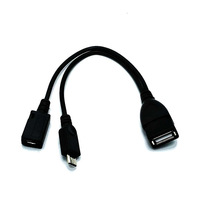 Câble OTG Micro-USB/USB-A pour transfert de données et alimentation, compatible avec les tablettes et les téléphones, permettant l'utilisation d'une clé USB externe/lecteur de carte