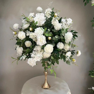 ลูกบอลดอกไม้ปลอมสีขาวดอกกล้วยไม้ Phalaenopsis ลูกบอลดอกไม้ประดิษฐ์วางตรงกลางงานแต่งงานลูกบอลดอกไม้สีขาว M-FB004 - Product Image 2