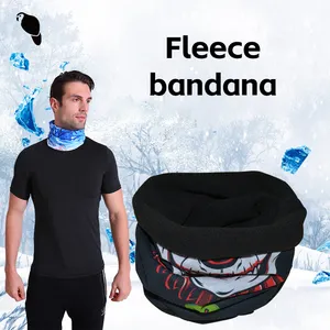 Benutzer definierte Winter Bandana Fleece Tube Bandana Hals wärmer Radfahren Angeln Bandana Buffs 100% Polyester Adult Printing Logo XH 10pcs