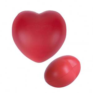 Custom Promotional Heart Shape PU Stress <b>Ball</b> with Logo Imprint 7*7*5cm Unisex - Product Image 1