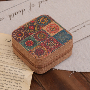 Nuevo Joyero de Cuero con Estampado de Madera, Portátil, con Cierre, para Guardar Joyas, OEM, para Aretes, Anillos, Regalo para Mujer - Product Image 6